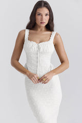 Jean Embroidery Ruffle Top