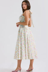 Adabella Cotton Halter Midi Sundress