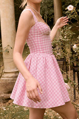 Brigite Plaid Cotton Dress