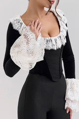 Jacinda Velvet Lace Tunic Top