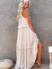 Emiliaâ„?- Halter Ruffle Maxi Dress
