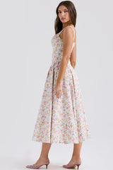 Dorothy White Rosebud Print Sundress