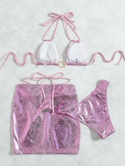 Elegant High-Waist Bikini â€?Halter Luxe