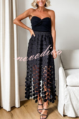 Noir Tempo Skirt â€?Sheer Circle Tassel Maxi