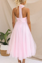 RILEY - Halter Tulle Midi Dress