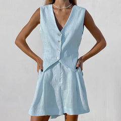 Ayessaâ„?- Tailored Vest and Shorts Set