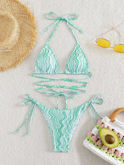 Minimalist Triangle Bikini â€?Crisscross Style