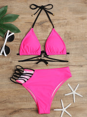 Minimalist Strappy Swimsuit â€?Tropical Bloom