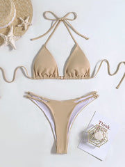 Minimalist Triangle Bikini â€?Satin Glow