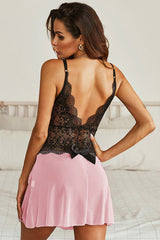 V Neck Open Back Lace Lingerie Set