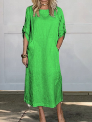 Colleenâ„?- Elegant Pocket Midi Dress