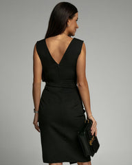Nadineeâ„?- V-Neck Dress With Slit