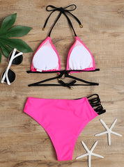 Minimalist Strappy Swimsuit â€?Tropical Bloom