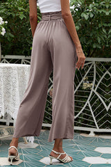 Basic Wide Leg Pants With Belt