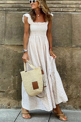 Odetteâ„?- Elegant Plaid Summer Dress