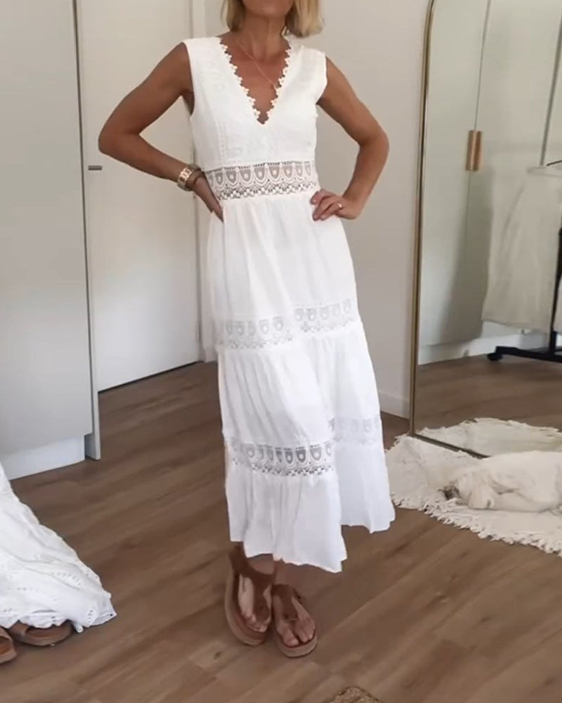 Alexaâ„?- Lace V-Neck Cami Dress