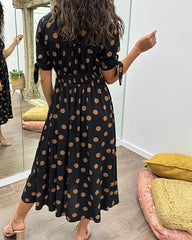 Melodyâ„?- Polka Dots V-Neck Dress