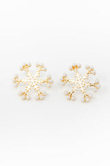 Snowflake Shimmer Pearl Post Earrings