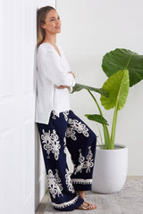 Karishma Pants - Navy/White