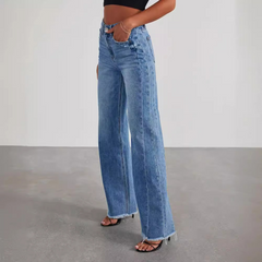 Willow Women's Casual Wide-Leg High-Waisted Jeans