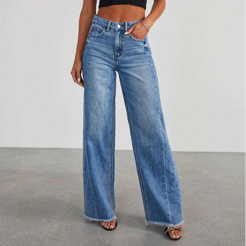 Willow Women's Casual Wide-Leg High-Waisted Jeans