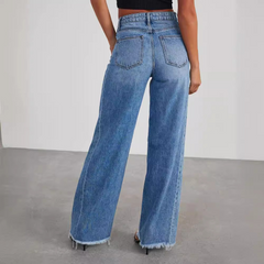 Willow Women's Casual Wide-Leg High-Waisted Jeans