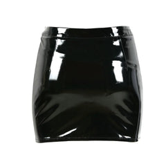 Died Without A Whisper Leather Mini Skirt