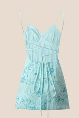 Pink Beaded Straps Fitted Mini Dress
