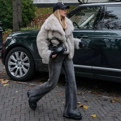 Elegant Plush Faux Fur Jacket