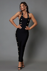 Sadie Button Embellished Bandage Dress