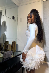 Aina Feather Bandage Dress