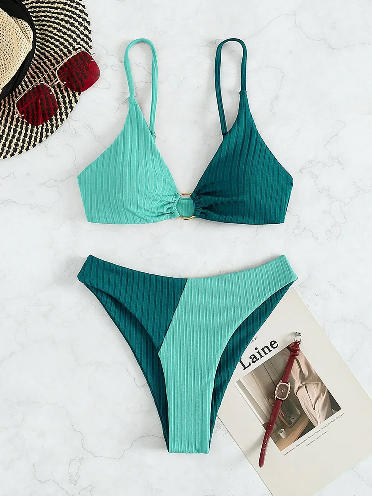 Sculpted Triangle Bikini â€?Halter Luxe