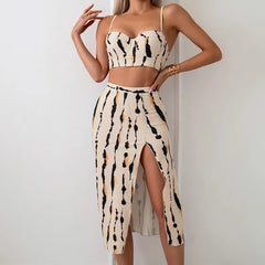 High-Waist Striped Poolside Style