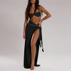 High-Waist One-Shoulder Poolside Style