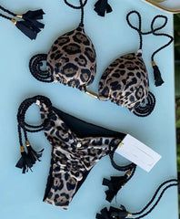 Marina Luxe Rope‑Tie Bikini Set