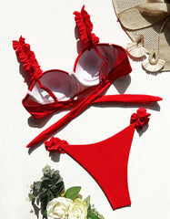 Elegant High-Waist Bikini â€?Tropical Bloom