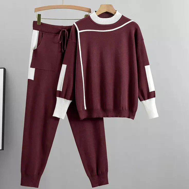 Serene Women's Casual Lounge Sweater Pants Set