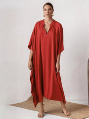 Elegant V-Neck Swim Dress