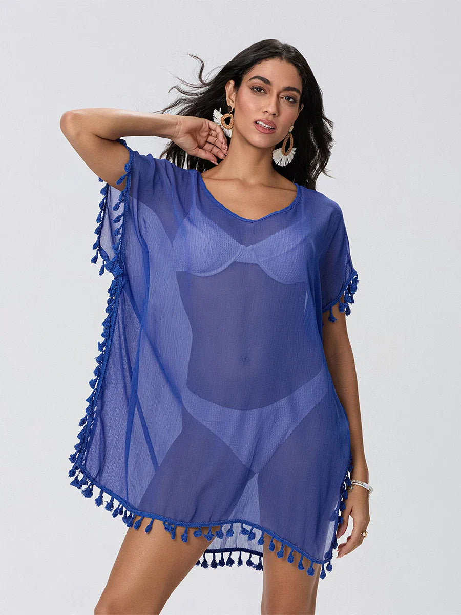 Tassel Trim Boho Tunic