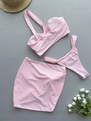 One-Shoulder Hollow Swim Dress