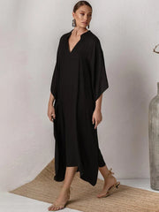 Elegant V-Neck Swim Dress