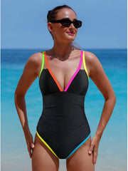 Spliced Contrast Beach Cover-Up