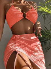 Pleated Hollow-Out Resort Wear