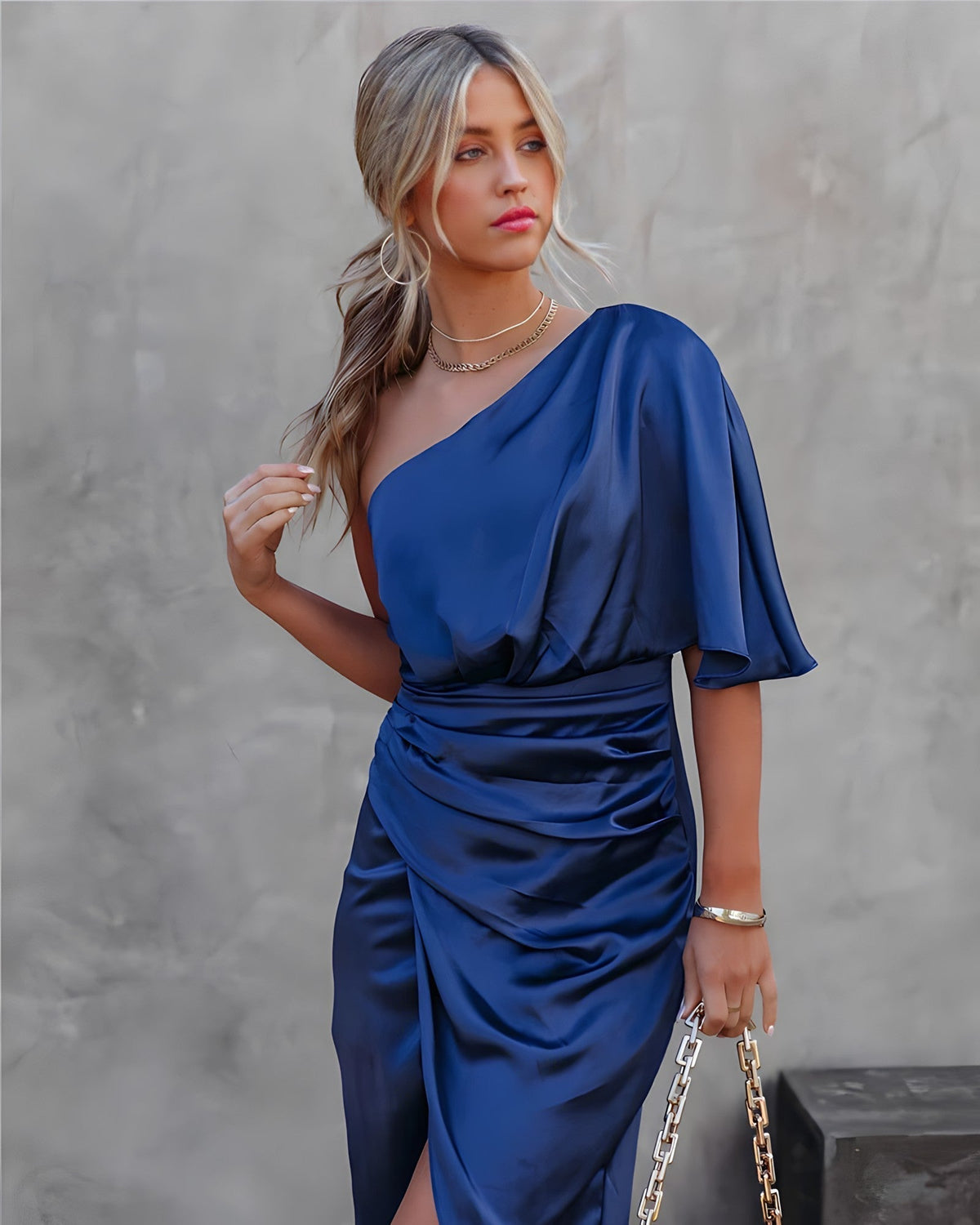 Avery Women's Midi Dress | One-Shoulder