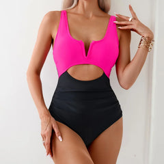 V Cut Swim Dress
