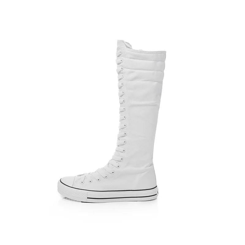 With A Single Step Knee-High Boots