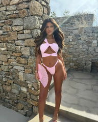 One-Shoulder Hollow Swim Dress