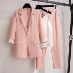 Vera Women's Chic Coordinated Blazer Pants And Top