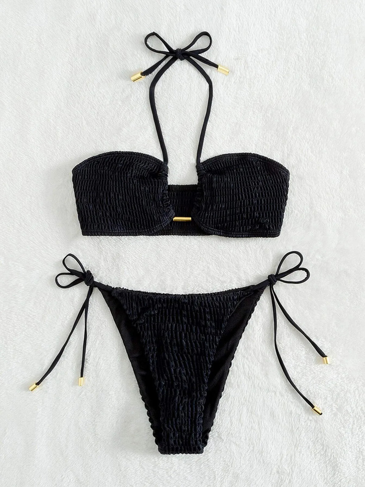 Chic Strappy Swimsuit â€?Satin Glow