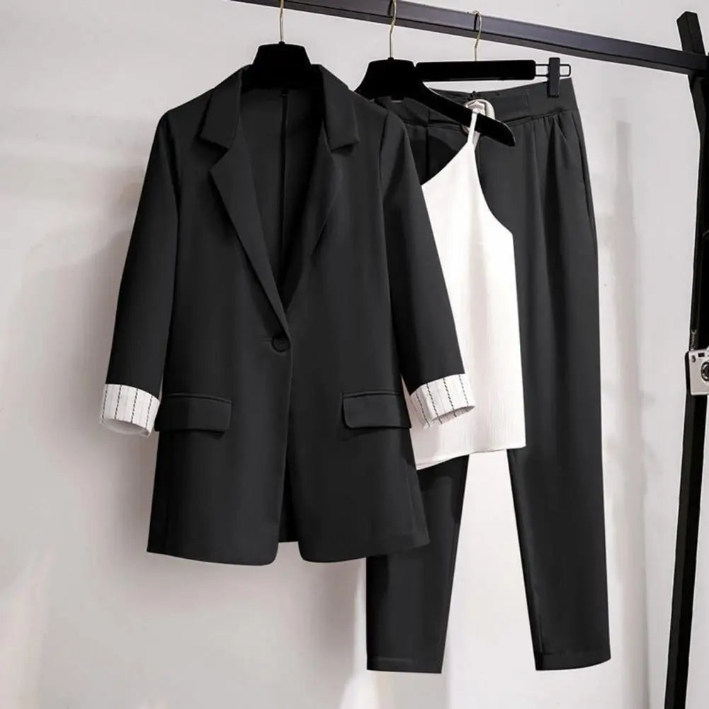 Vera Women's Chic Coordinated Blazer Pants And Top